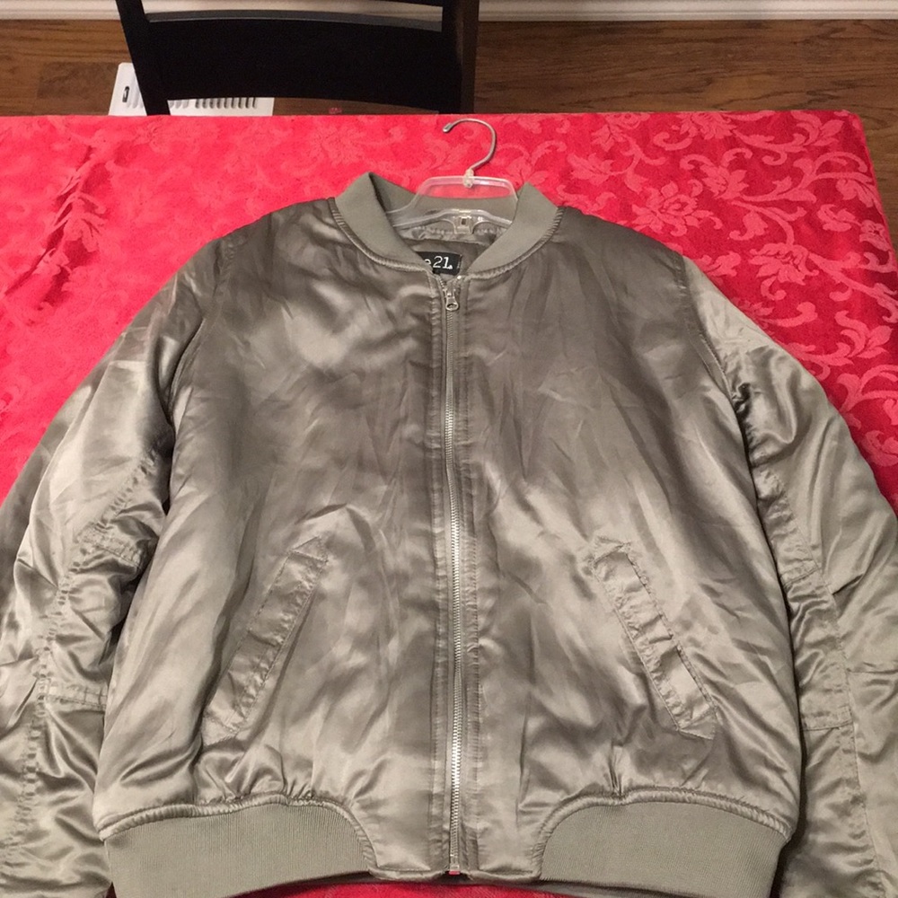 Silky Green Bomber Jacket